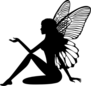Sitting Fairy Silhouette Sticker