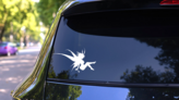 Sitting Fairy Sticker on a Rear Car Window (New) example