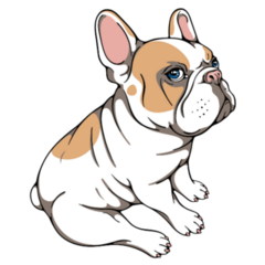 Sitting French Bulldog Sit Wobble Sticker