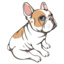 Sitting French Bulldog Sit Wobble Sticker