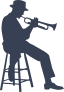 Sitting Musical Trumpet Player Sticker