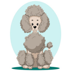 Sitting Poodle Icon Sticker