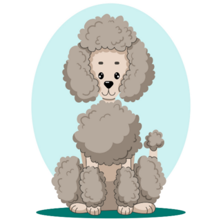 Sitting Poodle Icon Sticker
