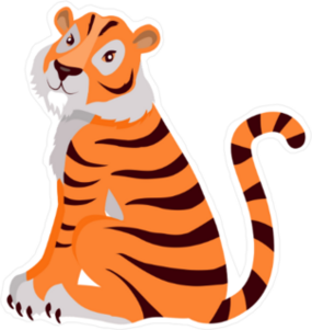 Sitting Tiger Sticker