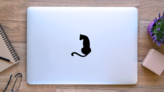 Sitting Watching Cat Sticker on a Laptop (New) example