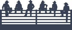 Six Cowboys On A Fence Sticker