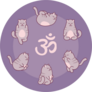 Six Cute Yoga Cats Sticker