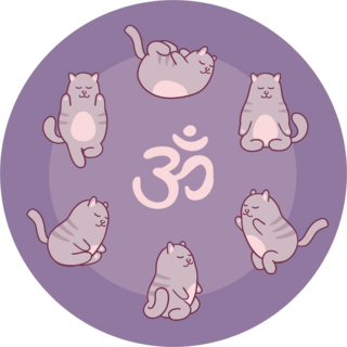 Six Cute Yoga Cats Sticker