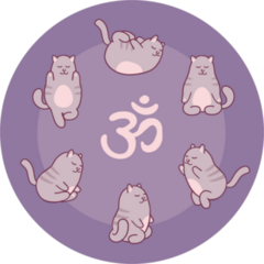 Six Cute Yoga Cats Sticker