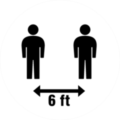 Six Feet Apart Icon Sticker