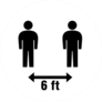 Six Feet Apart Icon Sticker