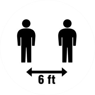 Six Feet Apart Icon Sticker