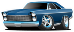 Sixties Blue Muscle Car Illustration Sticker
