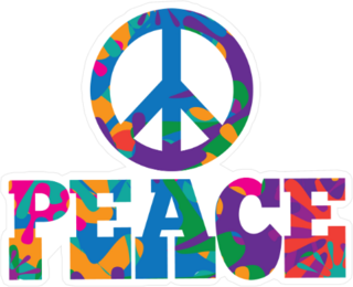 Sixties Style Peace Sticker