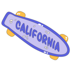 Skateboard Icon California 2000 Theme Sticker