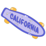 Skateboard Icon California 2000 Theme Sticker