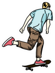 Skateboard Illustration Sticker