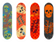 Skateboard Pack With Graffiti Tags And Skulls Sticker