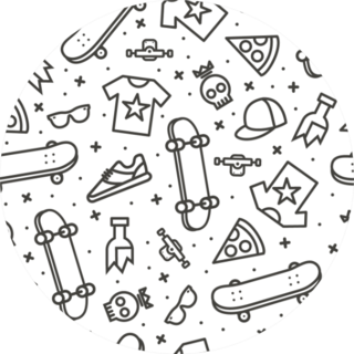 Skateboard Pattern Sticker