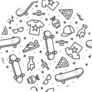 Skateboard Pattern Sticker