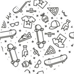 Skateboard Pattern Sticker