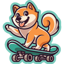 Skateboard Shiba Inu Sticker