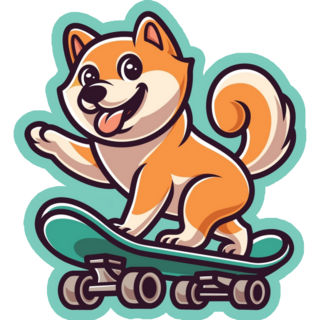 Skateboard Shiba Inu Sticker