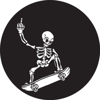 Skateboard Skeleton With Middle Finger Up Sticker