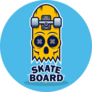 Skateboard Skull Design Sticker