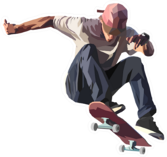 Skateboarder Doing A Jumping Trick Sticker