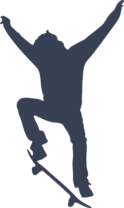 Skateboarder With Arms Up Sticker