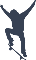 Skateboarder With Arms Up Sticker