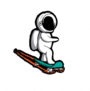 Skateboarding Astronaut Sticker