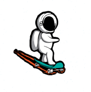 Skateboarding Astronaut Sticker