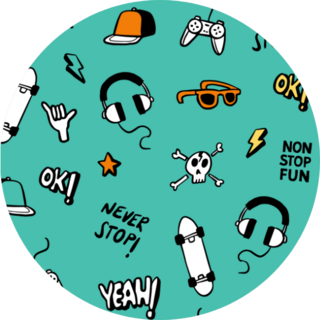 Skateboarding Doodle Illustration Sticker