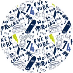 Skateboarding Elements Drawing Sticker