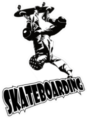 Skateboarding Sketch Sticker