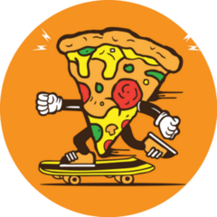 Skater Pizza Slice Sticker