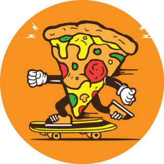 Skater Pizza Slice Sticker