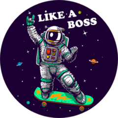 Skating In Space Like A Boss Sticker
