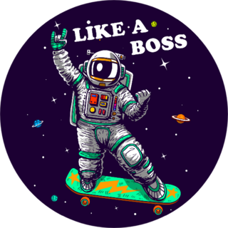 Skating In Space Like A Boss Sticker