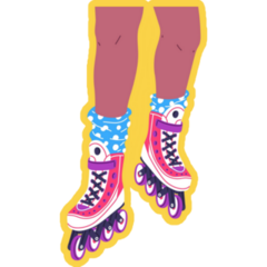 Skating On Yellow Sticker