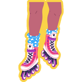 Skating On Yellow Sticker