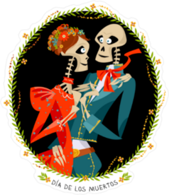 Skeleton Couple In Love Sticker