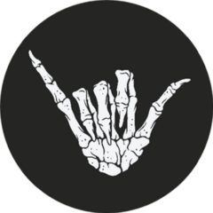 Skeleton Hand Making Hang Loose Shaka Sign Sticker