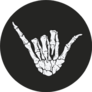 Skeleton Hand Making Hang Loose Shaka Sign Sticker
