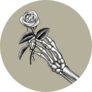 Skeleton Holding A White Rose Sticker