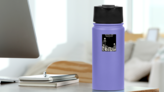 Skeleton Illustration Books Are Weapons Sticker on a Water Bottle (New) example