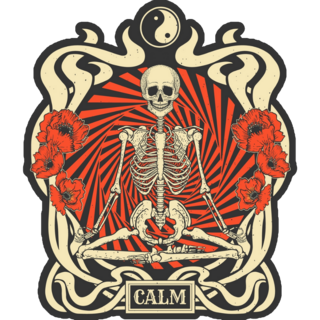 Skeleton In Lotus Pose Calm Sticker