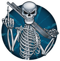 Skeleton with Shotgun Sticker
